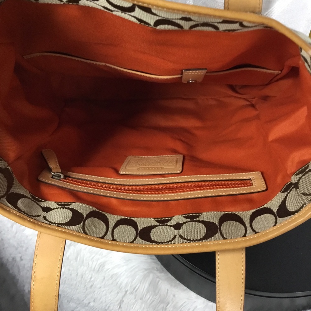 Coach Signature Canvas Tote in Tan and Brown - Picture 11 of 15